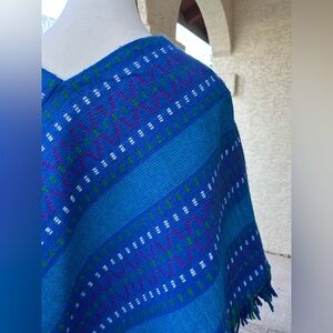 Vintage 70s Colorful Woven Poncho